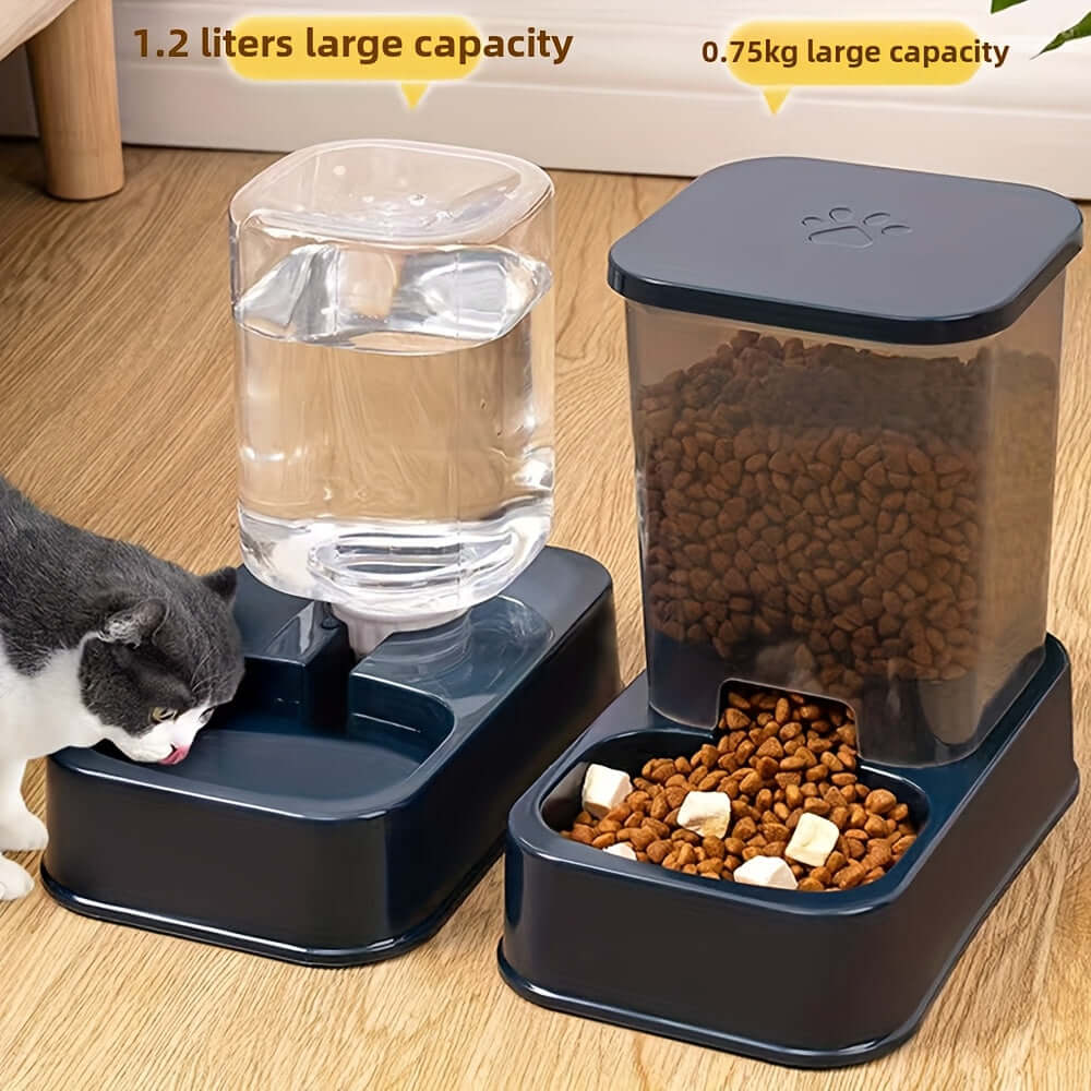 How to Keep Dogs and Cats Warm in Winter Without a Heated Bed with pet feeder and water station.