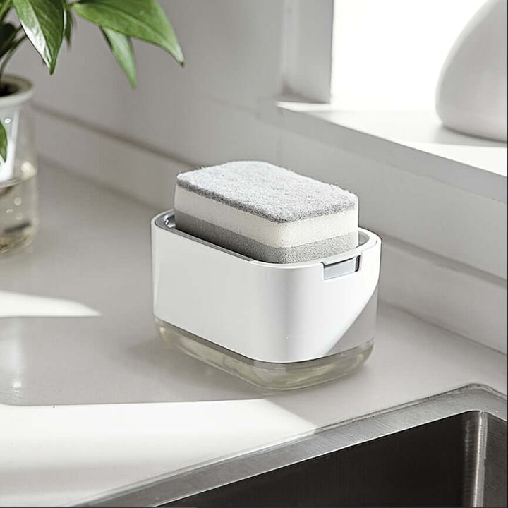 2-in-1 soap dispenser with sponge