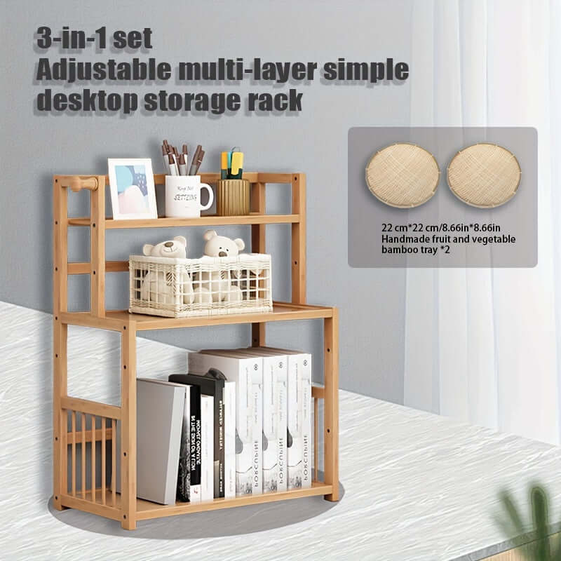 3-tier bamboo desktop organizer