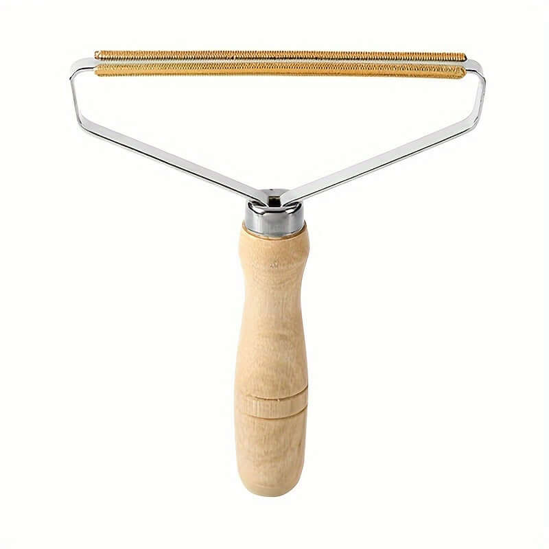 NNETM Dog Hair Remover grooming tool with a wooden handle for effective pet fur and lint removal.