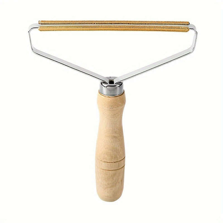 NNETM Dog Hair Remover grooming tool with a wooden handle for effective pet fur and lint removal.