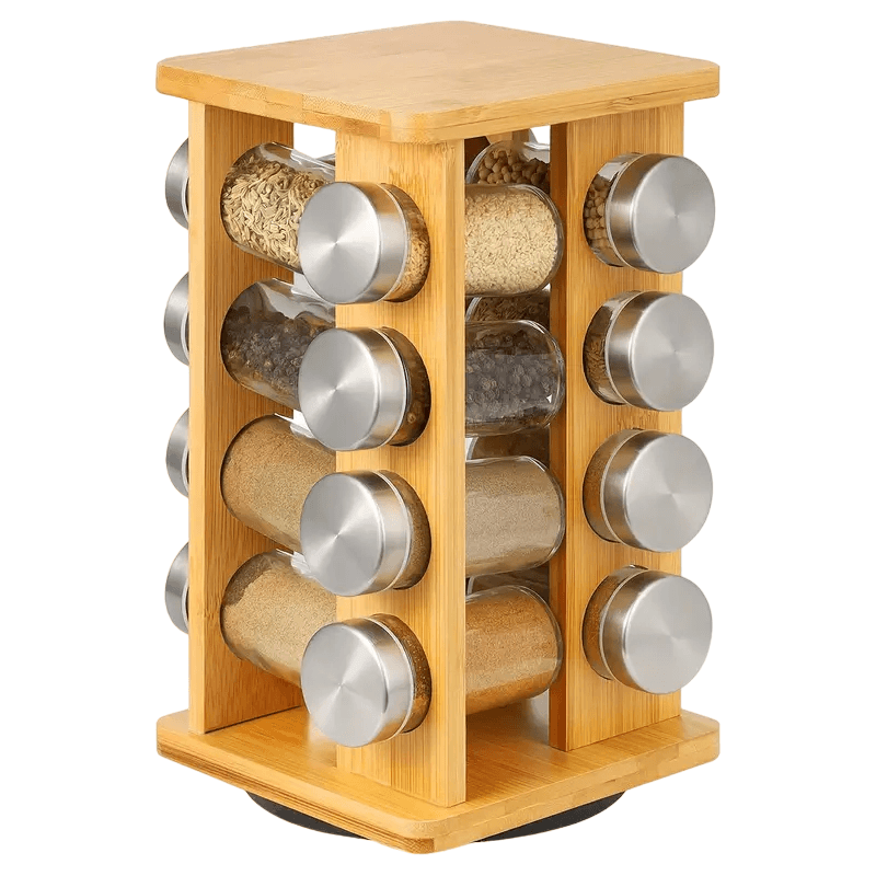 bamboo spice rack organizer