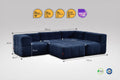 5 Teiliges Modulares Sofa – Blau
