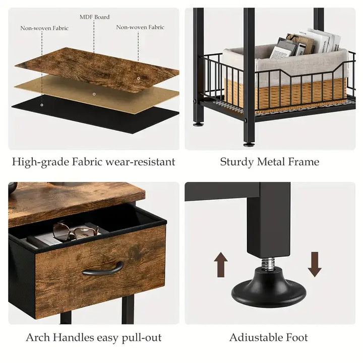 Versatile Bedside Table Organizer
