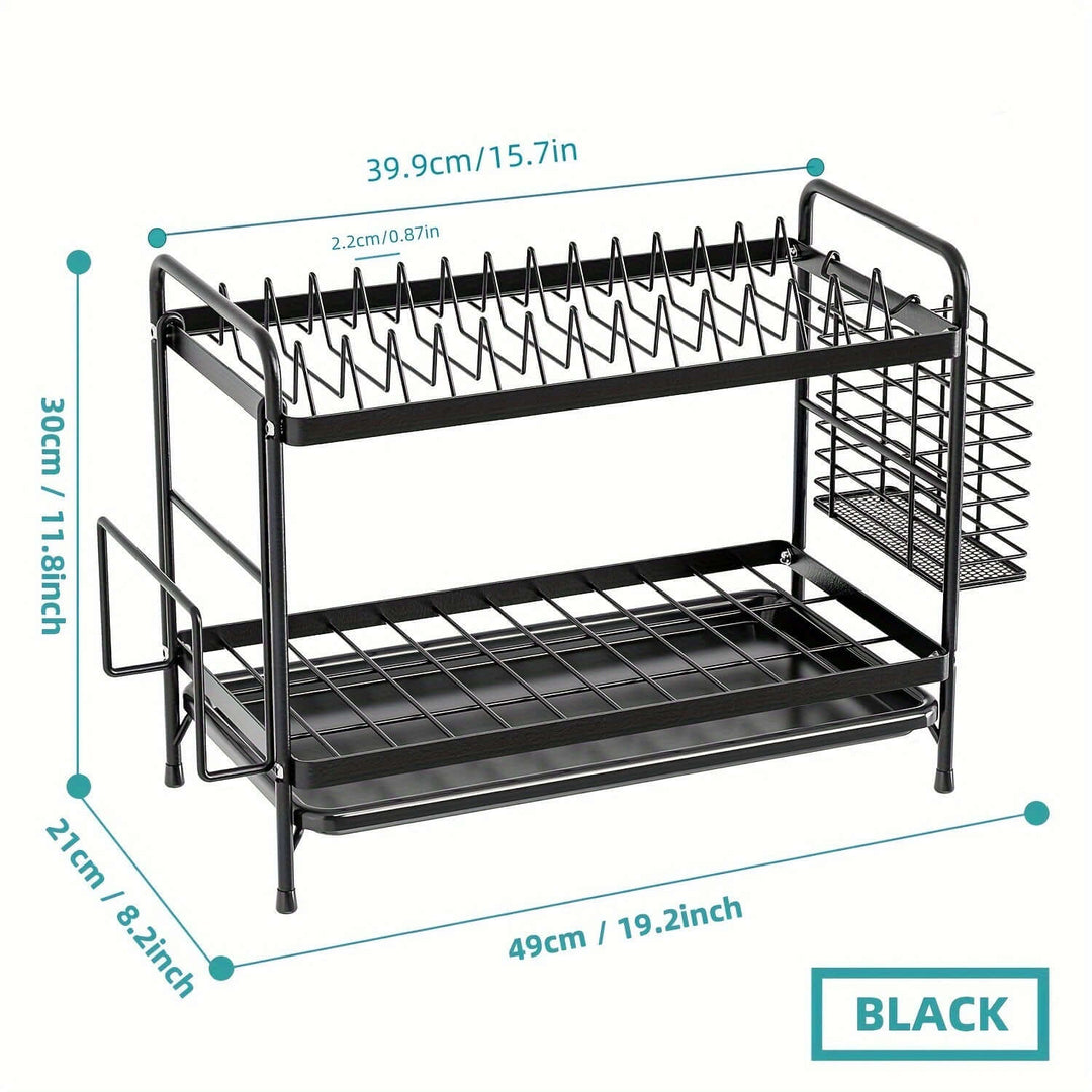 metal dish rack with drainboard