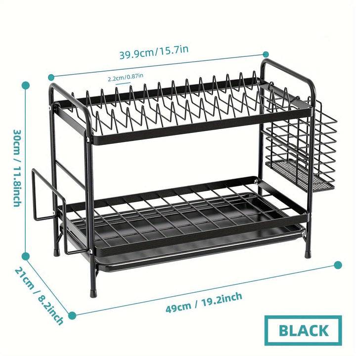 metal dish rack with drainboard