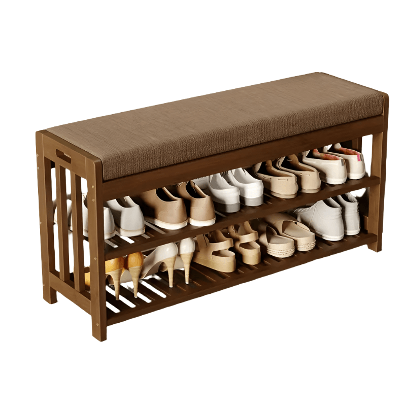 bamboo shoe rack with storage