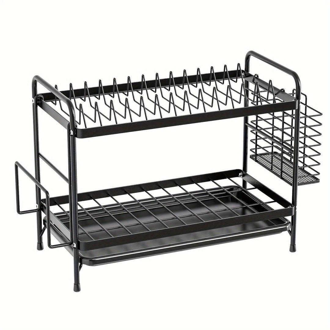 metal dish rack with drainboard