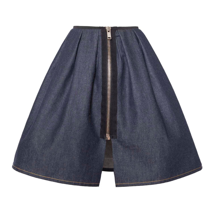 Blue Denim Skirt with Appliqué-3