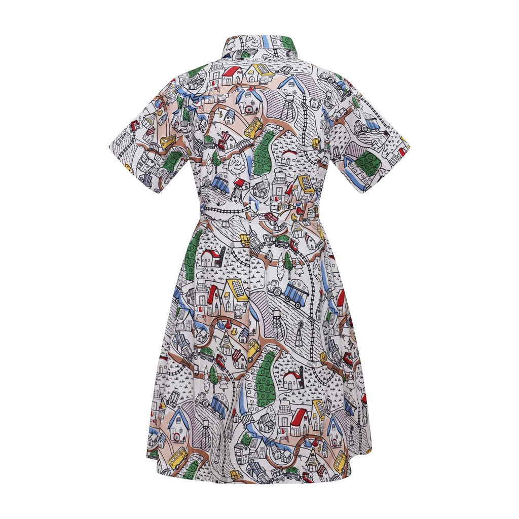 Village Print Sommerkleid für Mädchen