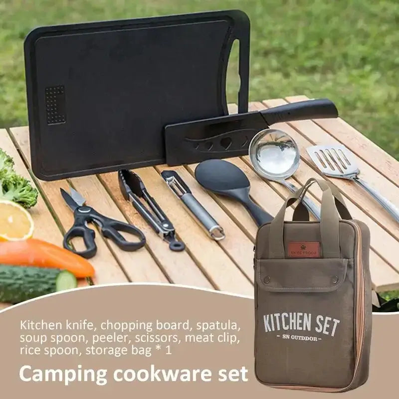 camping cookware set khaki