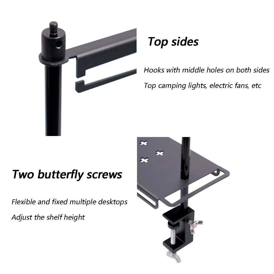 Camping Storage Detachable Organizer Rack Black