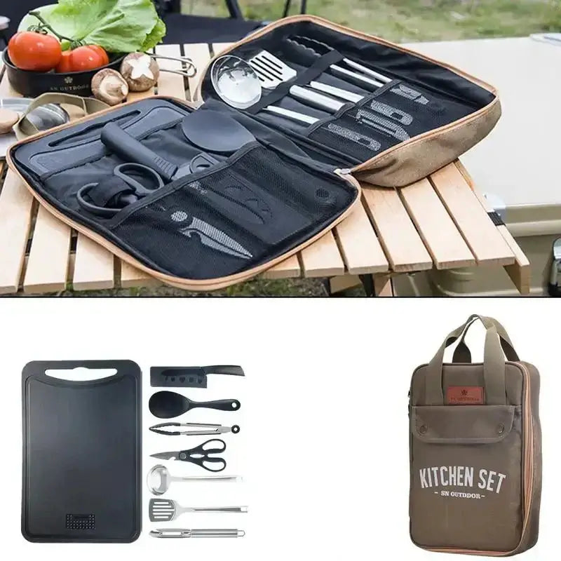 camping cookware set khaki