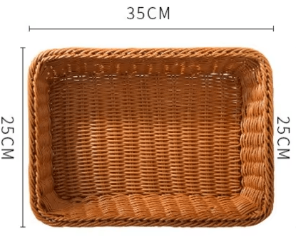 faux rattan kitchen storage basket
