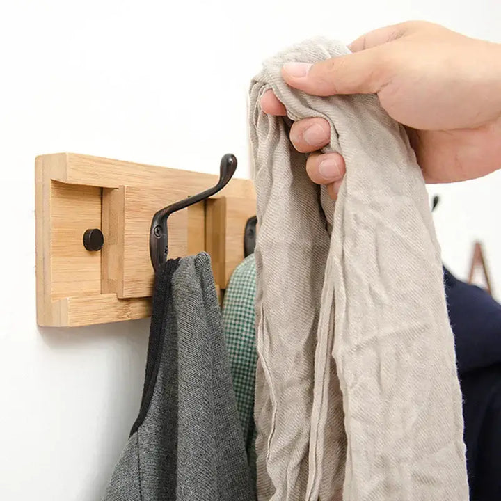 wooden wall mounted bathroom rack