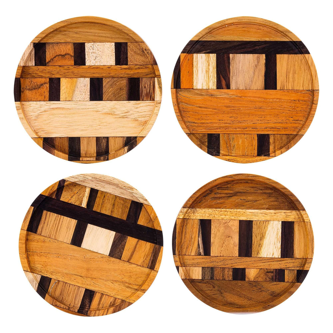 handmade end grain wooden coasters