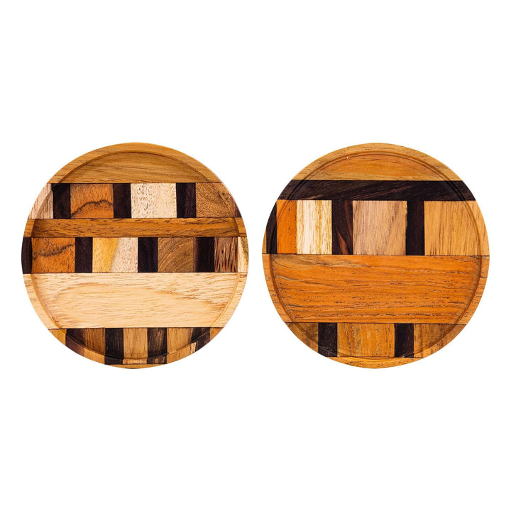 handmade end grain wooden coasters