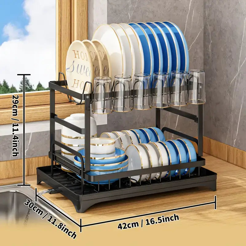 2-tier kitchen dish rack