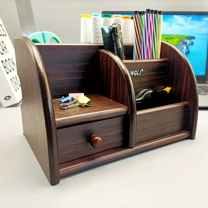 wooden desk file organizer