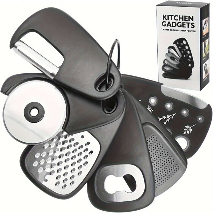 Kitchen Gadget Set Stainless Steel for RV &amp; Camping 6pcs with various essential cooking tools &amp; a stylish packaging.