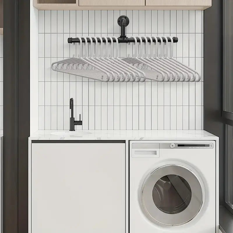 metallic wall-mounted garment organizer