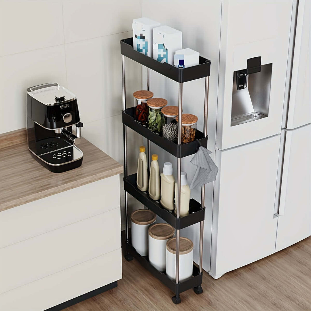 4-tier rolling bathroom storage cart