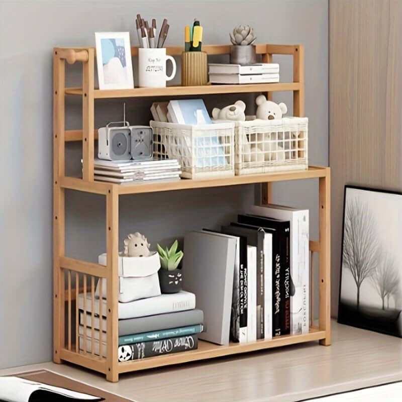 3-tier bamboo desktop organizer