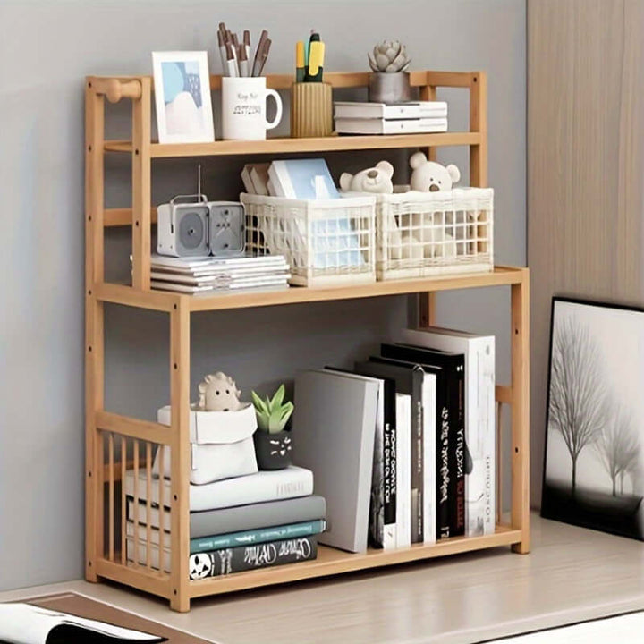 3-tier bamboo desktop organizer