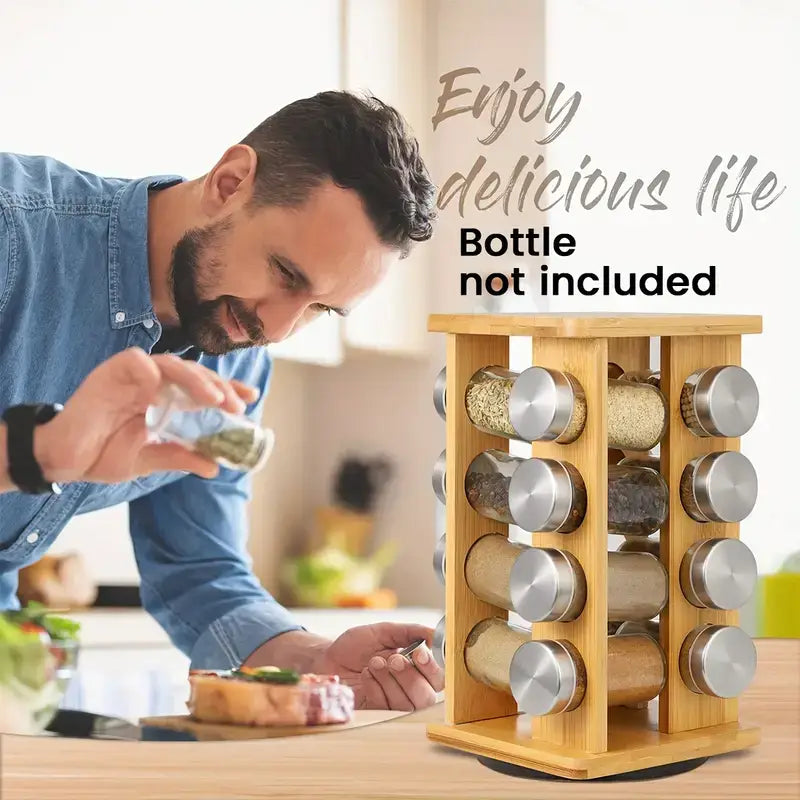 bamboo spice rack organizer