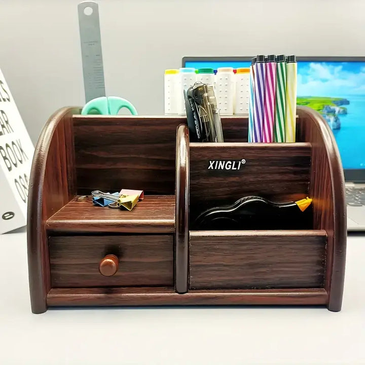 wooden desk file organizer