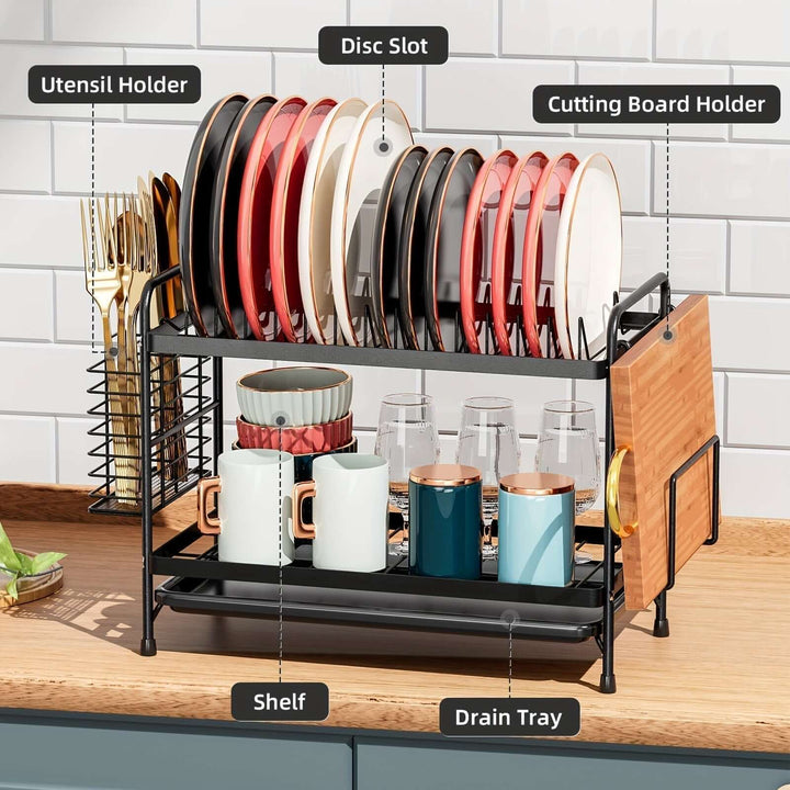 metal dish rack with drainboard