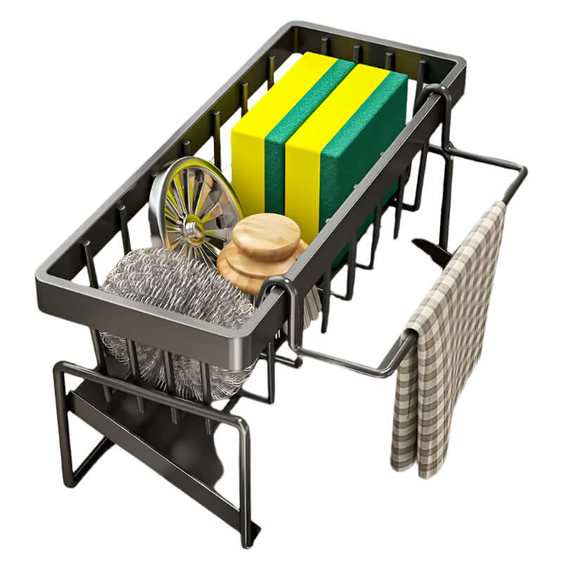 kitchen sink organizer with dishcloth holder