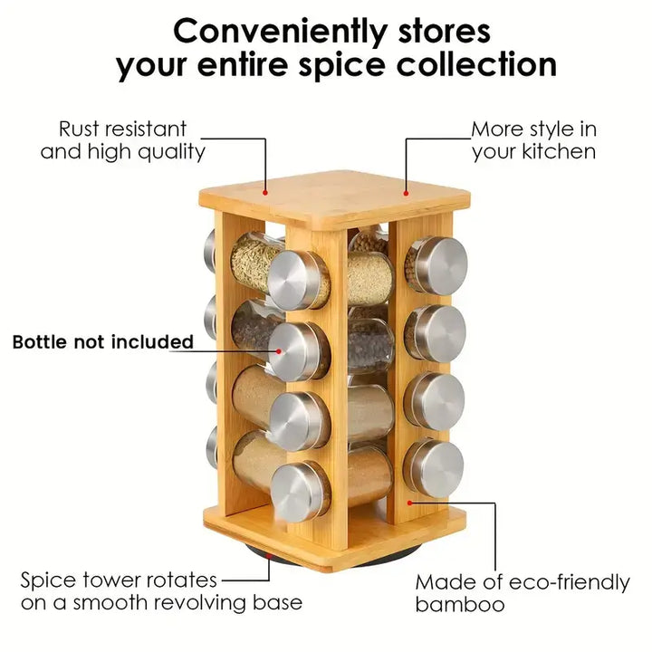 bamboo spice rack organizer