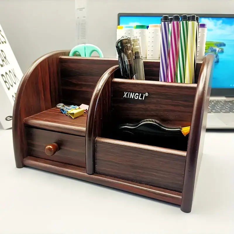 wooden desk file organizer
