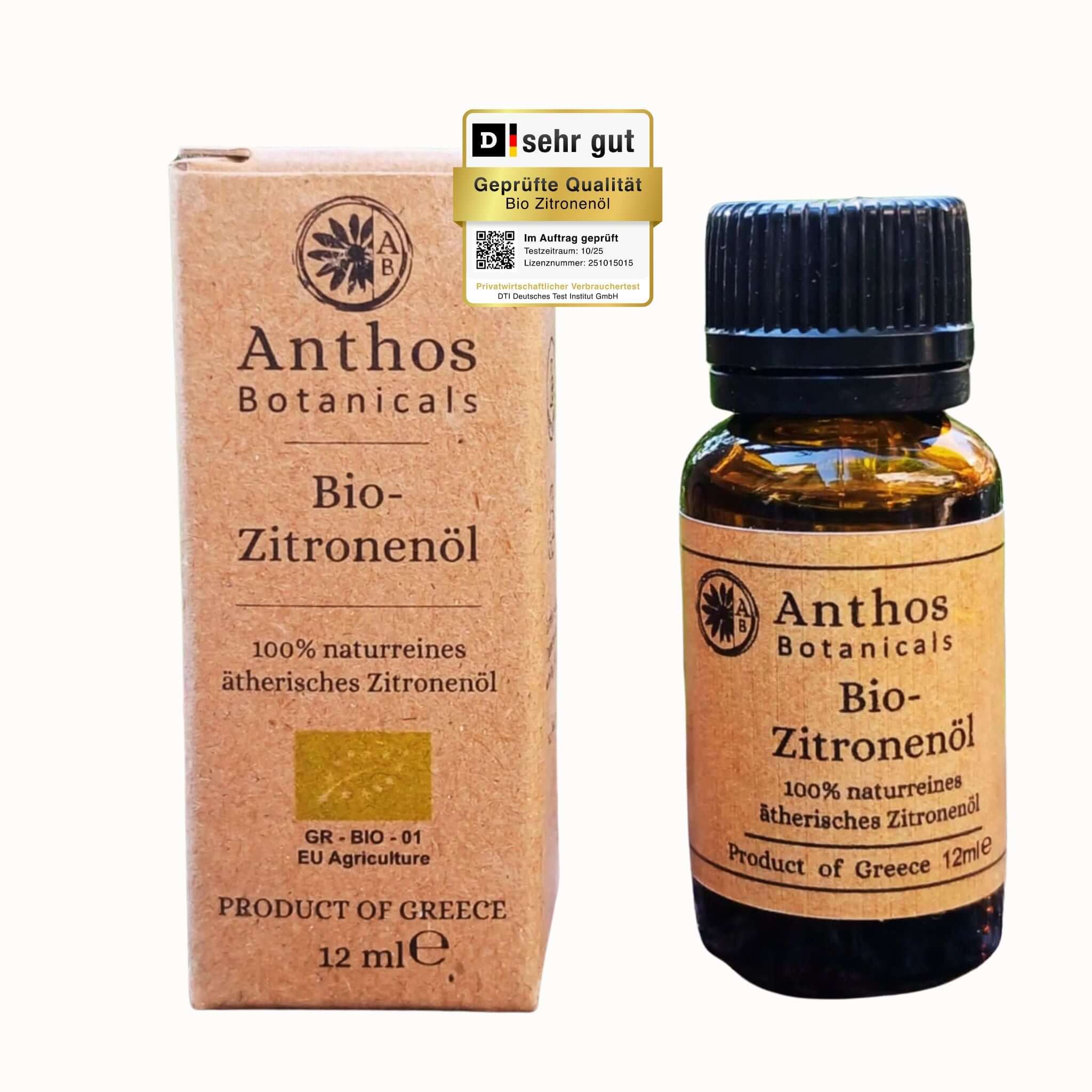 Zitronenöl Bio 12 ml – 100 % naturrein | Lebensmittelqualität