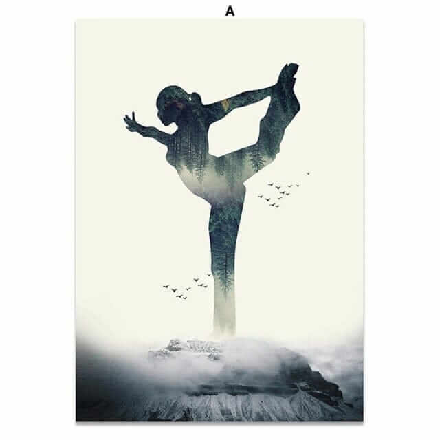 Yoga Poster Advanced Poses · Fitness Decor · Wall Art · Decorative Print, Unframed