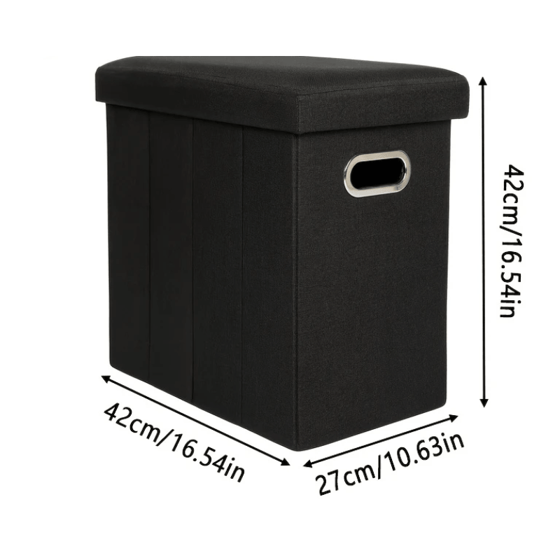 space-saving folding storage stool