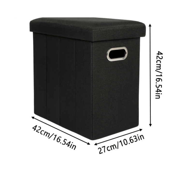 space-saving folding storage stool