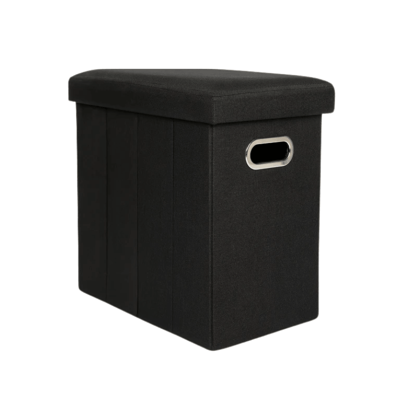 space-saving folding storage stool
