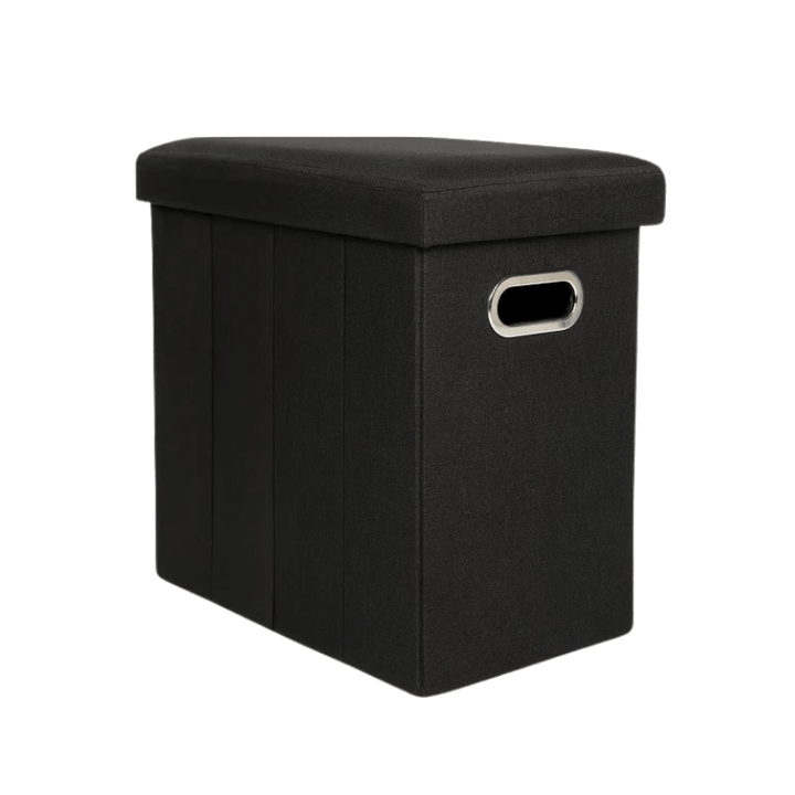 space-saving folding storage stool