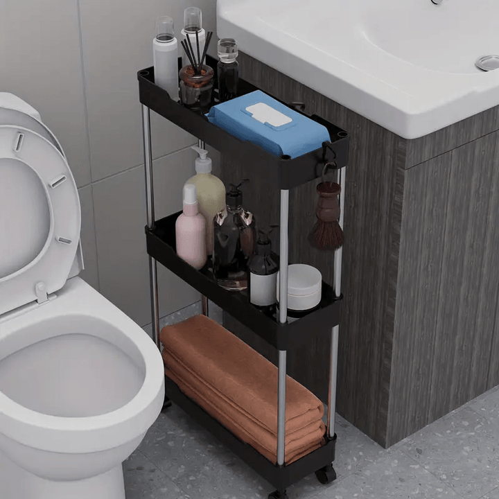 4-tier rolling bathroom storage cart