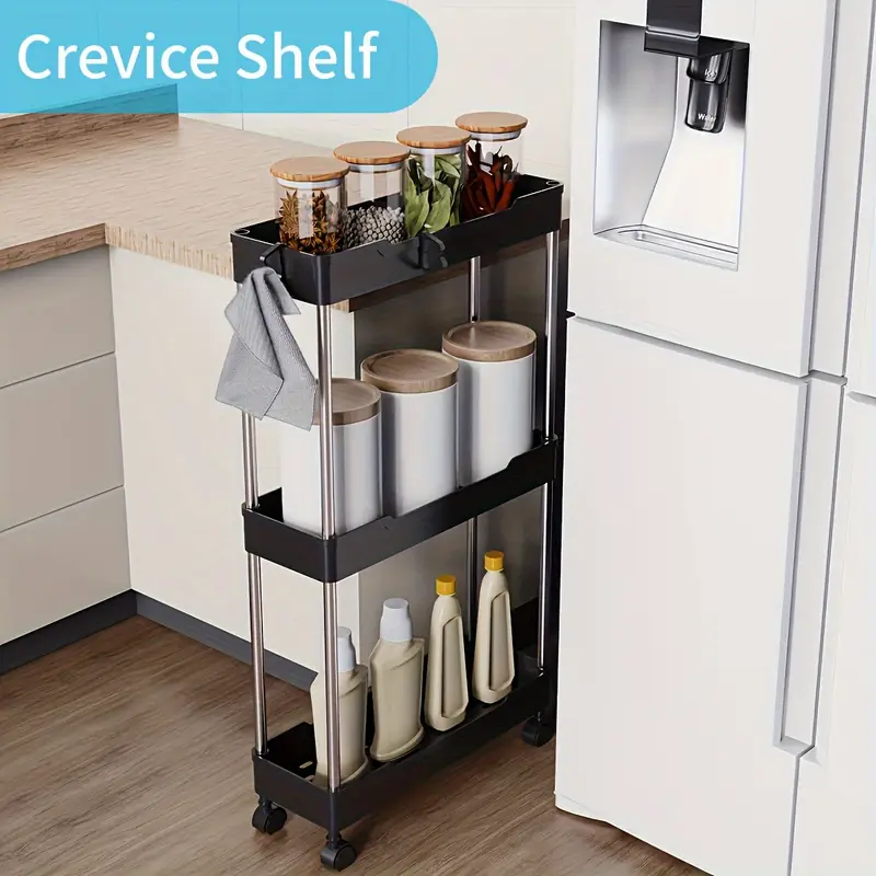 Bathroom Storage Cart with 4-Tier Rolling Organizer