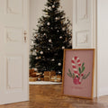 Weihnachtsposter Merry Christmas Aquarell · Geschenkidee · Weihnachtsbaum Schneemann Zuckerstange · Wand deko · Deko Print · ohne Rahmen